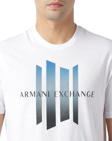 Contrast Print Regular Fit Cotton White T-Shirt