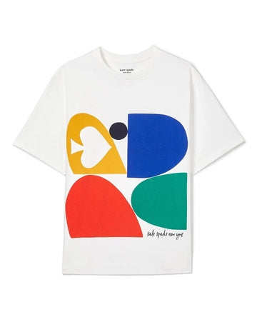 Geometric Print Relaxed Fit Cotton T-Shirt