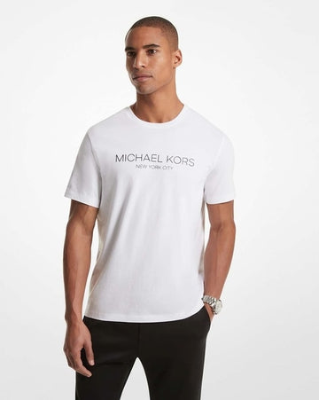 Graphic Logo Cotton Regular Fit White T-Shirt