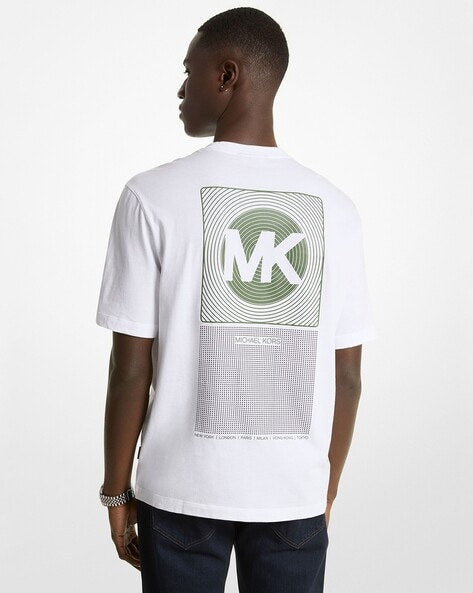 KORS Graphic Logo Cotton Relaxed Fit White T-Shirt