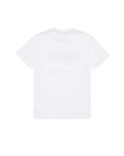 Logo Print Regular Fit Crew-Neck White T-Shirt
