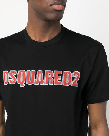Logo Print Regular Fit Black T-Shirt