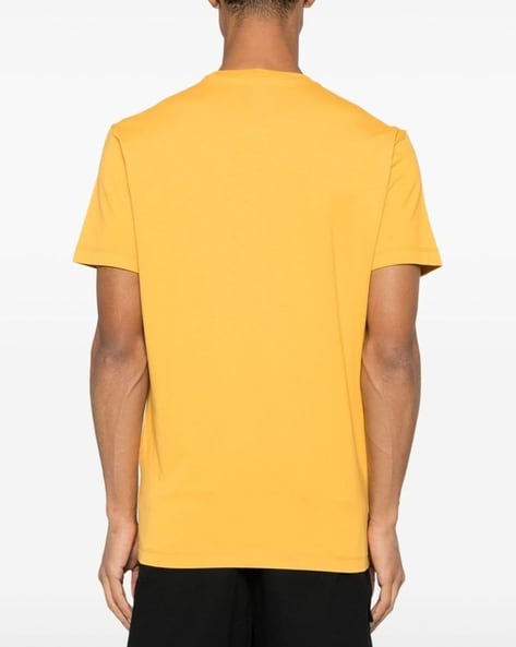 Men D2 Icon Print Regular Fit Crew-Neck T-Shirt Yellow