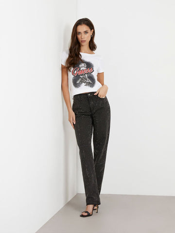 GUESS Printed Regular Fit Printed Short Sleeves Round Neck Cotton T-shirt