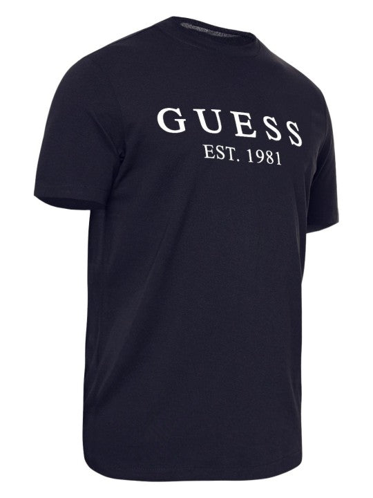 Brand Logo Printed Navy Applique Unisex T-shirt