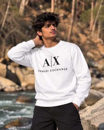 Urban Axis White Graphic Sweatshirt
