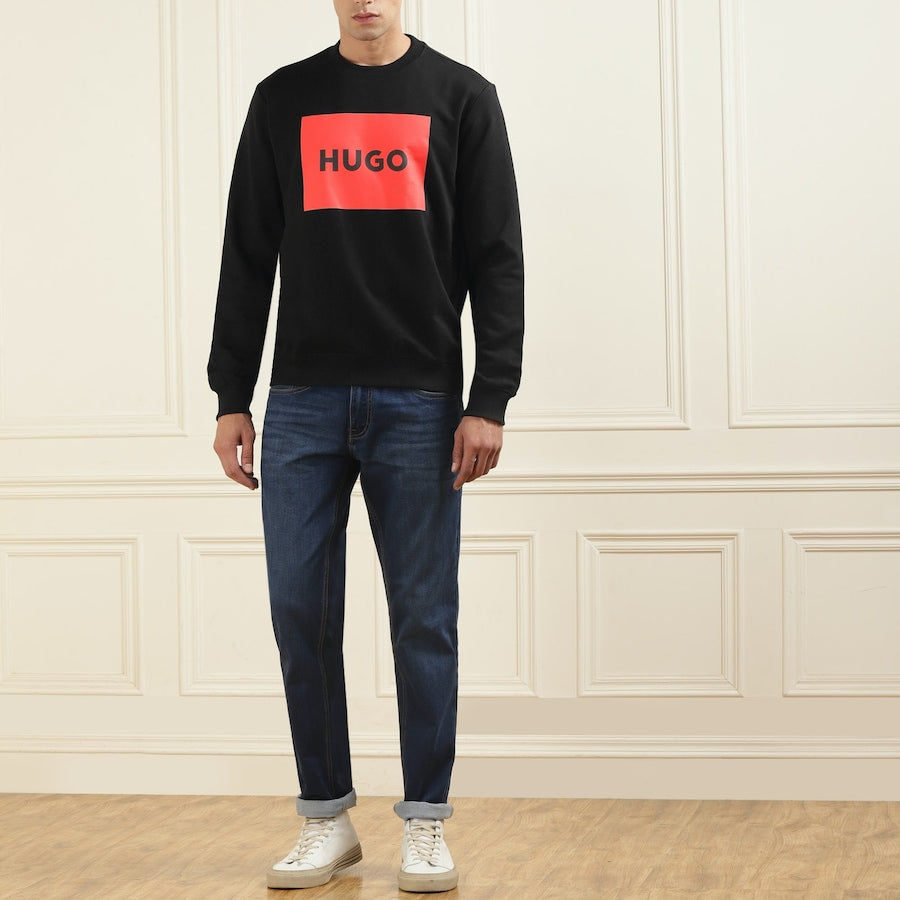 Men Black & Red Printed Sweatshirt