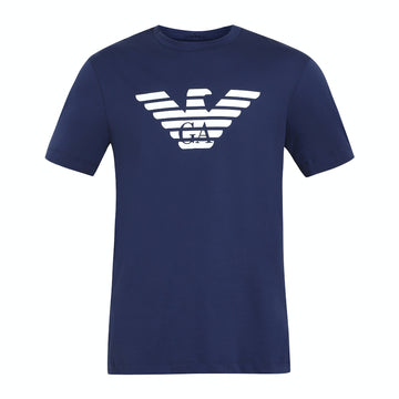 Eagle Men Blue Printed Round T-Shirts