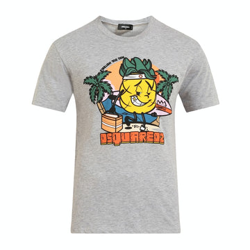 Grey Melange Follow-The-Sun Print T-shirt