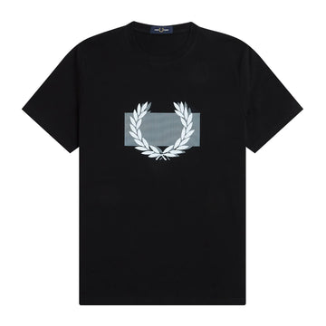 Men Black Colour-Blocked Laurel Wreath T-shirt