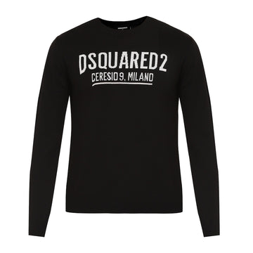 Men Black D2 CERESIO9 MILANO Chest Logo Sweatshirt