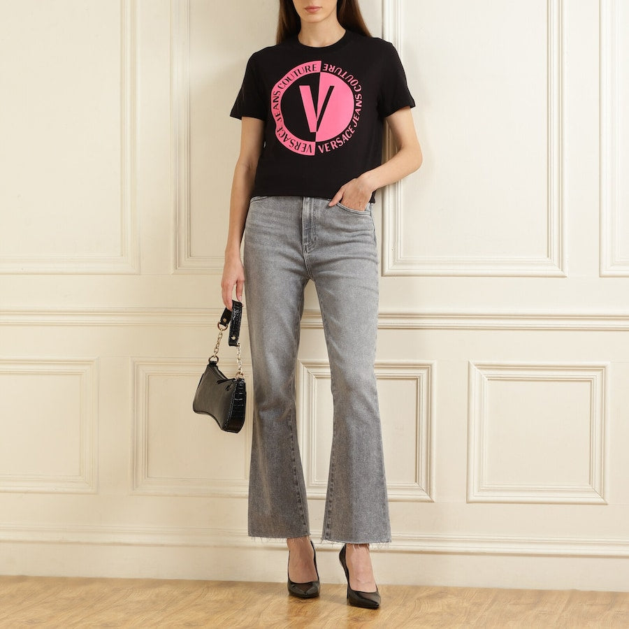 Women's Black V-Emblem T-shirt
