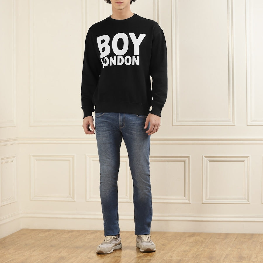 High Quality Print Black Sweatshirt
