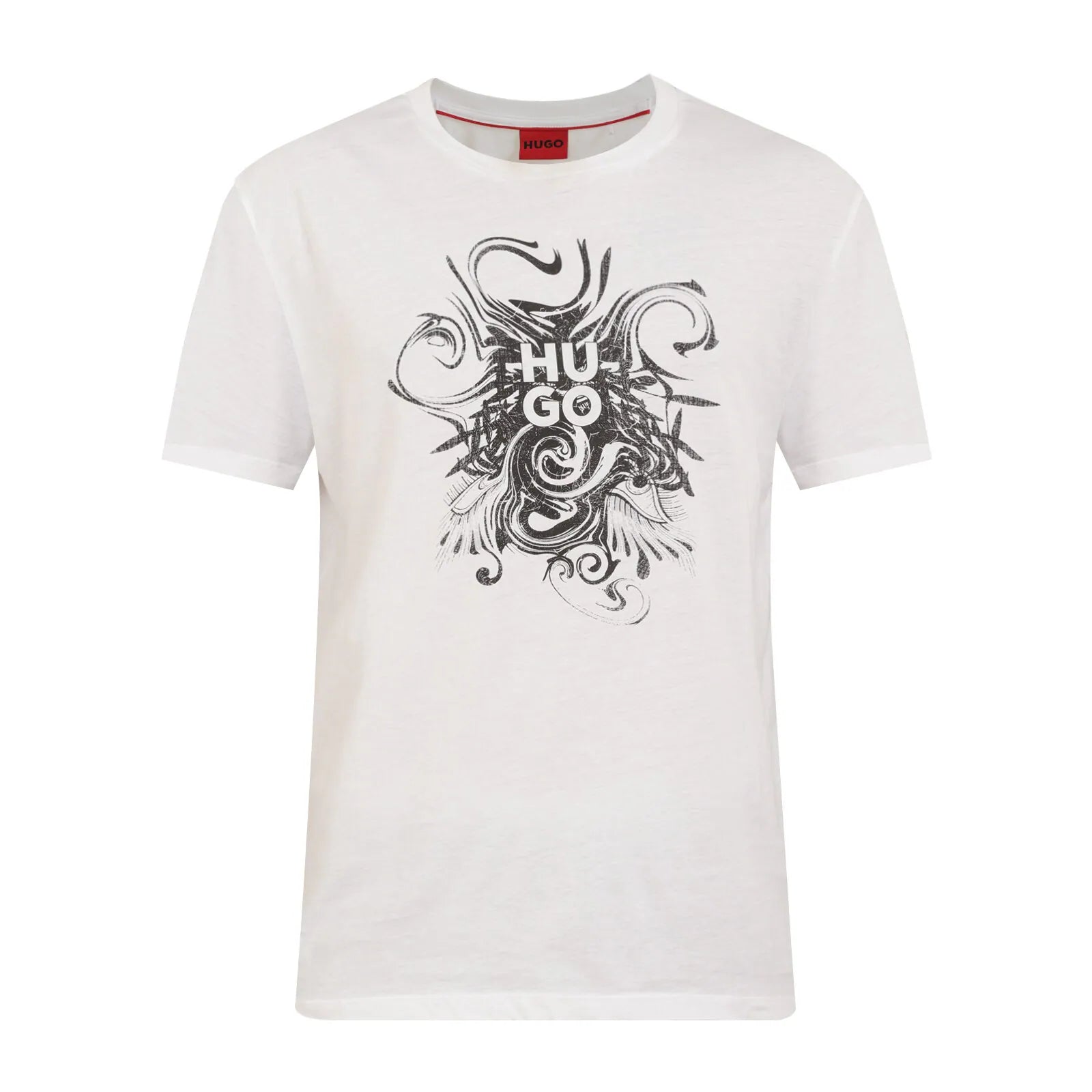 Dinkerton Scribble Dragon Printed White T-Shirt