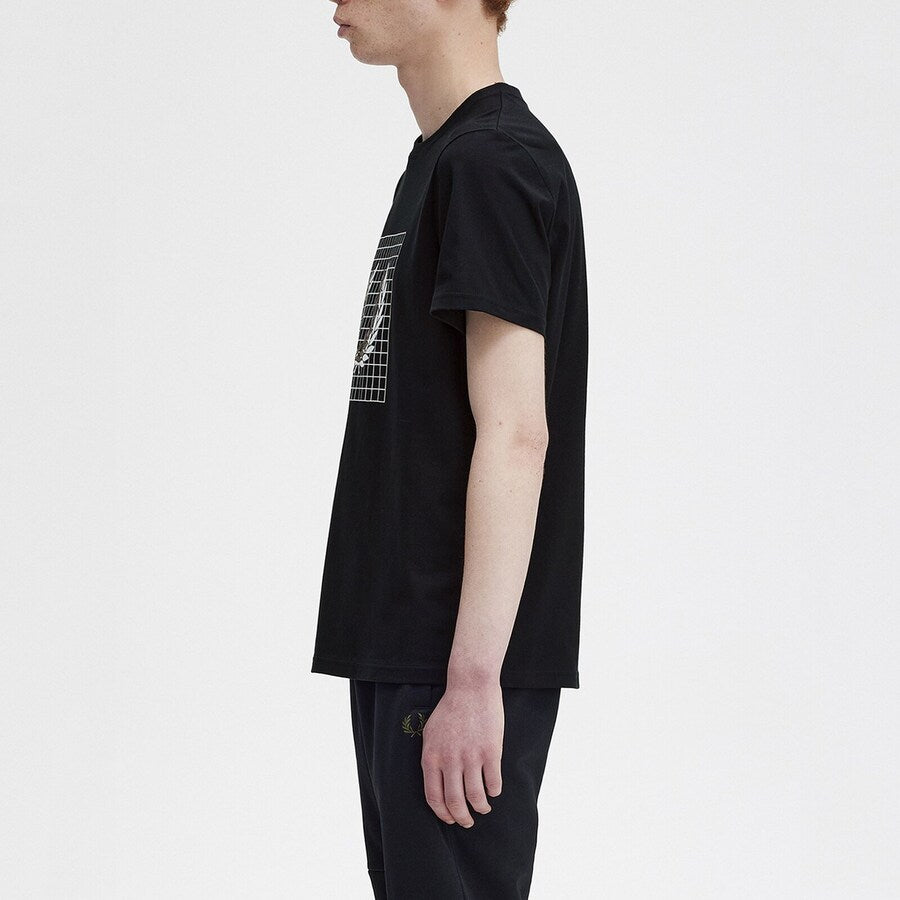 Black laurel wreath grid t-shirt