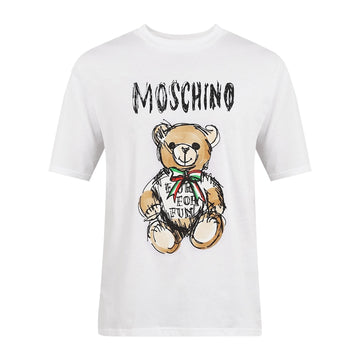 Men White Archive Big Teddy Print T-shirt