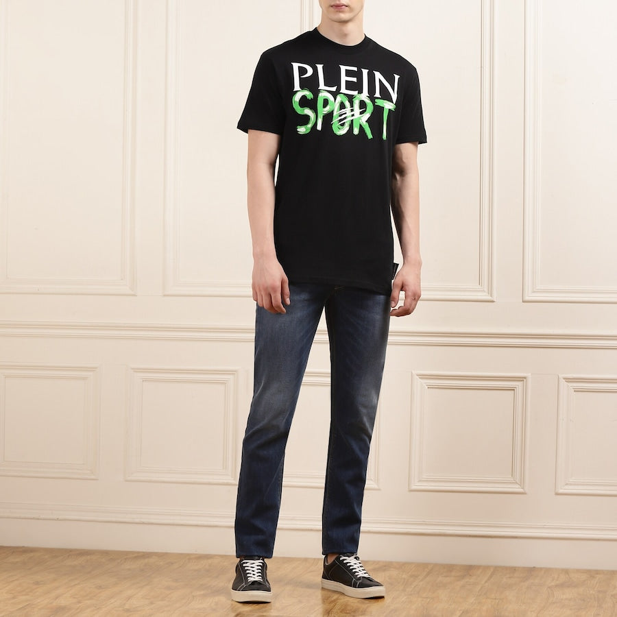 Black Big Plein Sport Scratch Print T-shirt