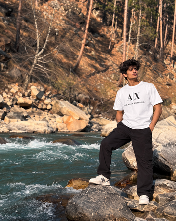 Men's White AX Minimalist Graphic T-Shirt