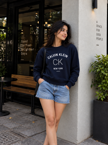 Navy Heritage Cotton Sweatshirt