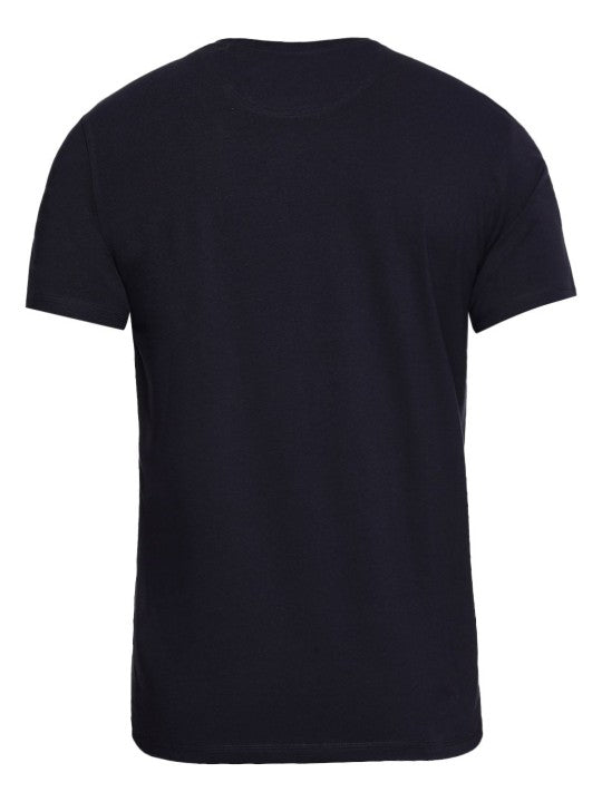 Brand Logo Printed Navy Applique Unisex T-shirt
