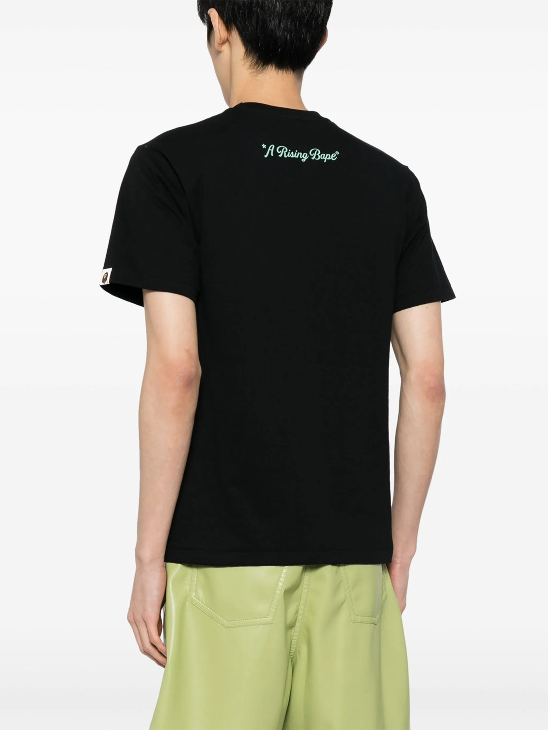 Men Black A Rising Ape Head Printed T-Shirt