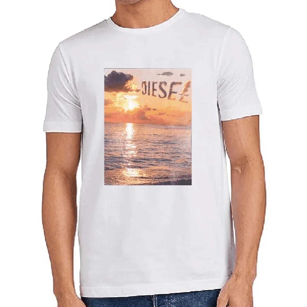 Sunset Logo Print Black & White Tshirt