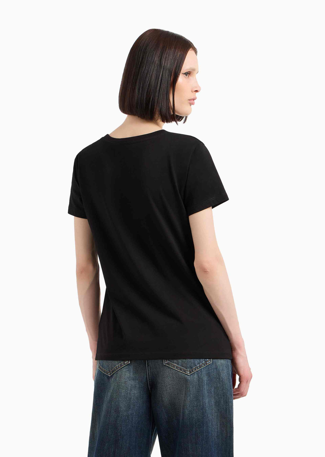 Monogram Logo Regular Fit Black T-shirt
