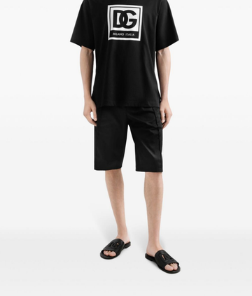 Brand Logo-print oversized T-shirt black