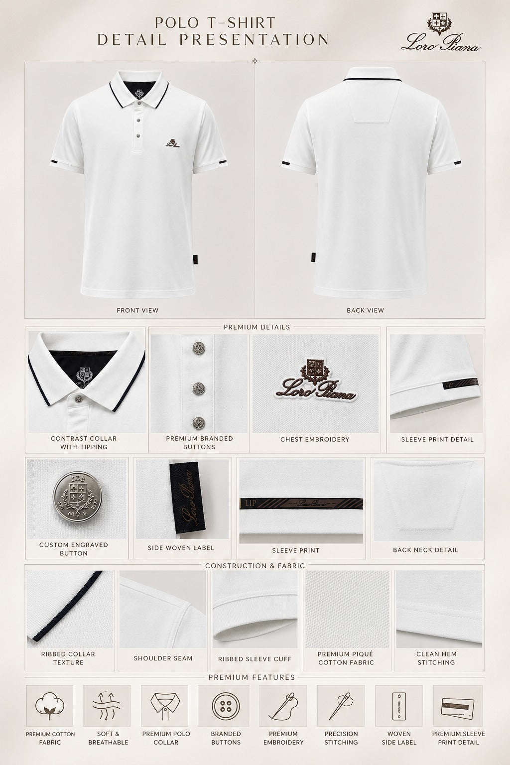 Optic Ivory Regal Pique Polo