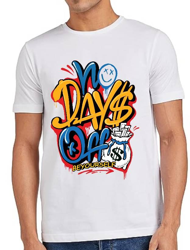 Men's Cotton Regular No Days Off Printed Graphic Tshirts