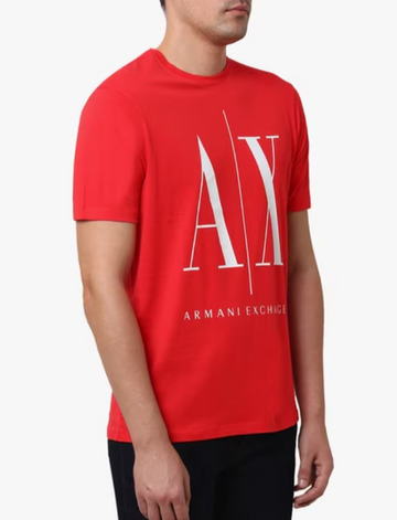 Brand Logo Print on Red Regular Fit T-shirt