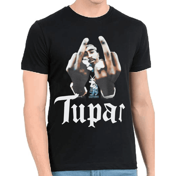 Mens Tupar Regular Print Black Tshirt