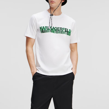Karl Men White Logo Print T-Shirt