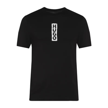 Hugo Men Black Vertical Branding T-shirt