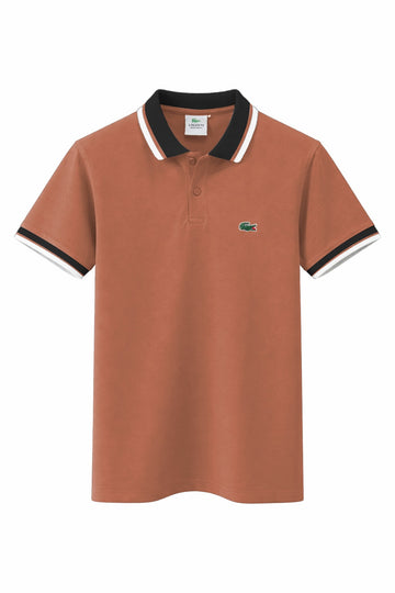Regular Fit Trim Accent Rust Polo T-Shirt