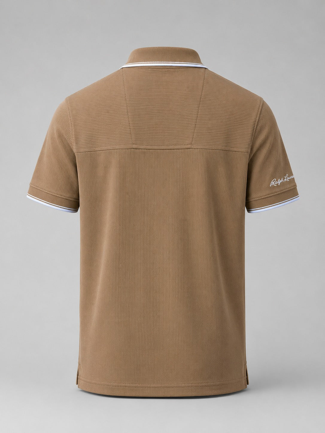 The Nomad Ribbed Polo — Biscuit / Tan