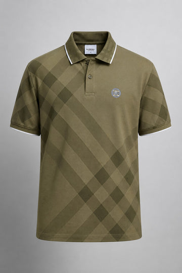 Vanguard Geometric Polo — Olive Khaki