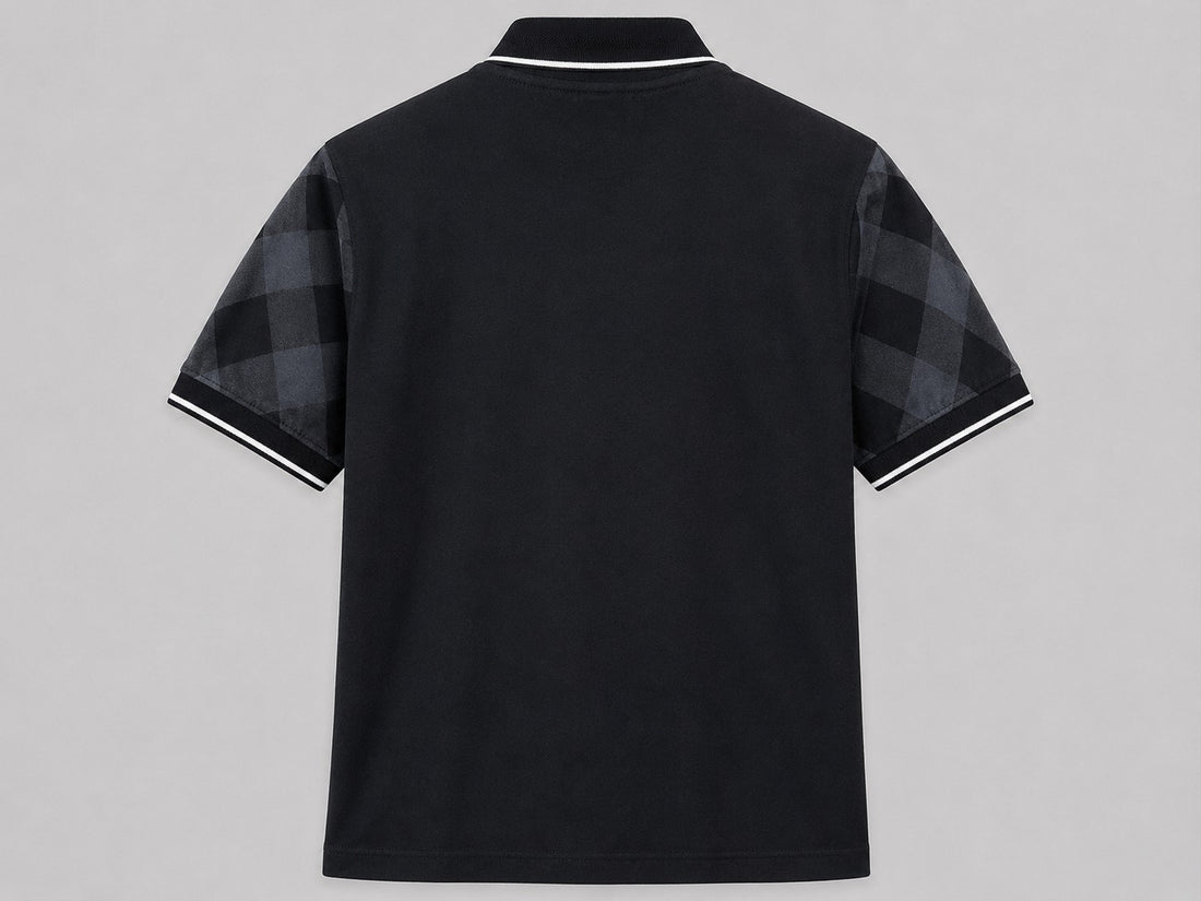 The Shadow Grid Polo — Onyx Black