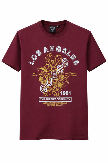 Burgundy Floral Graphic Tee