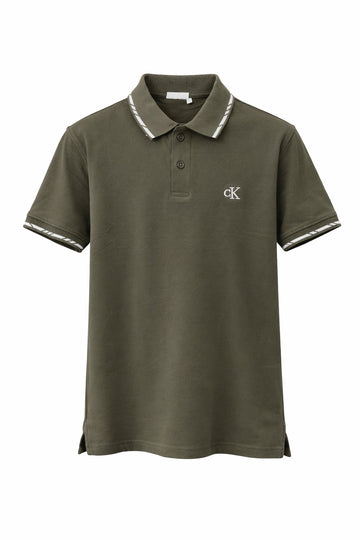 Olive Edge Striped Polo