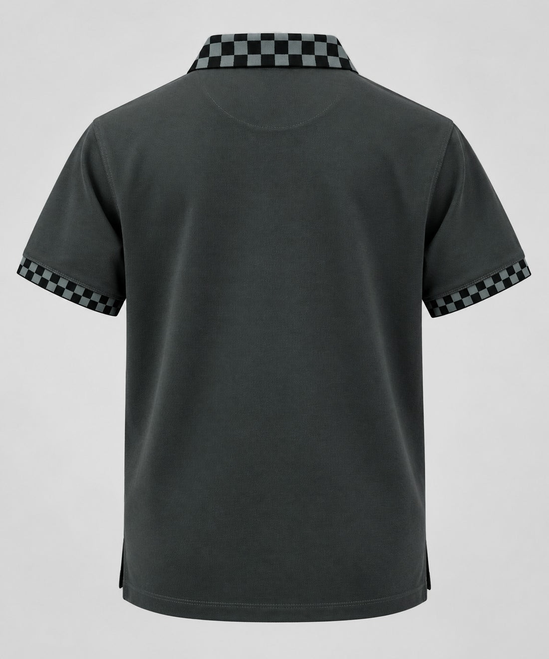 Noir Checkered Crest Regular Polo