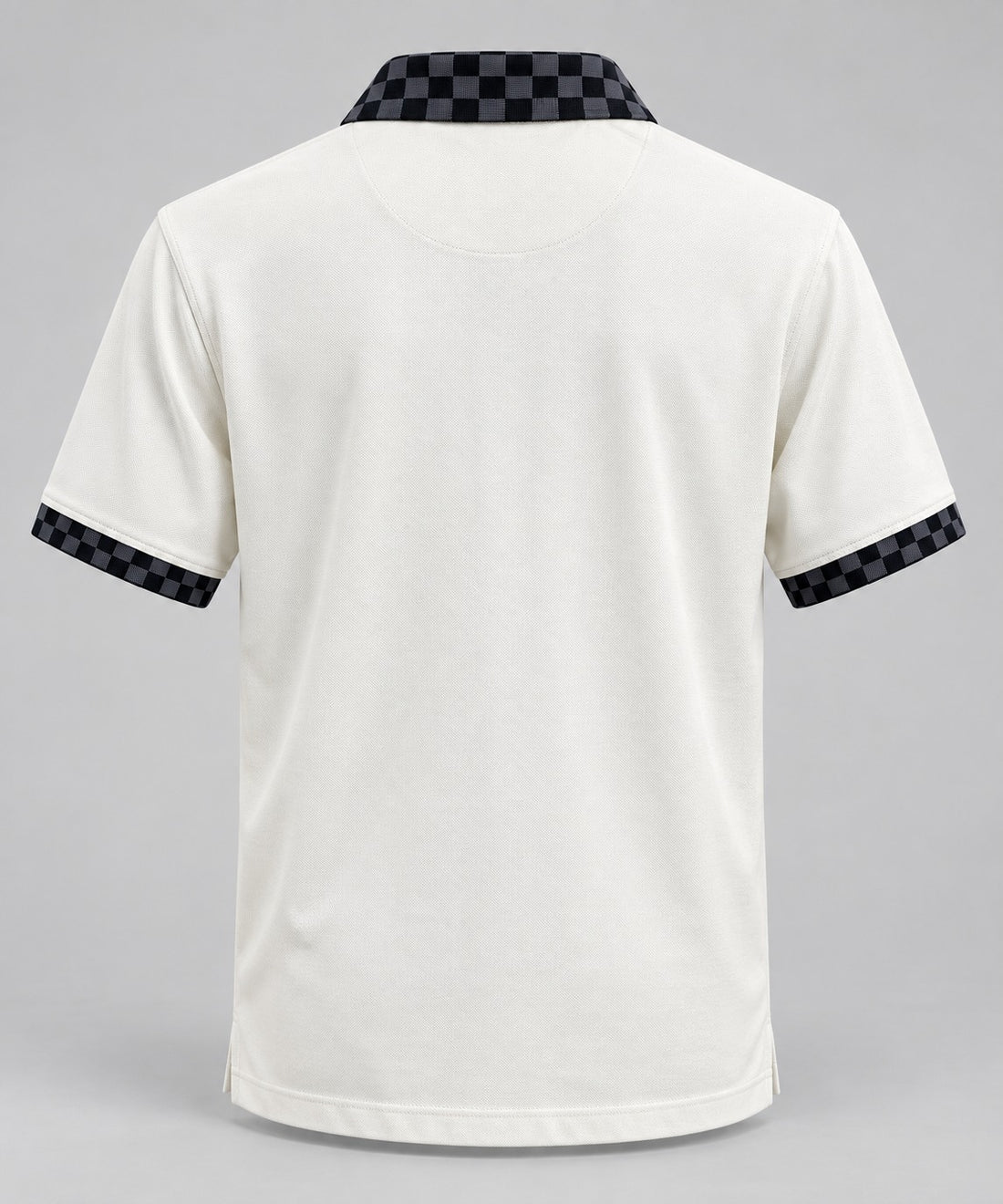 Ivory Checkered Crest Polo