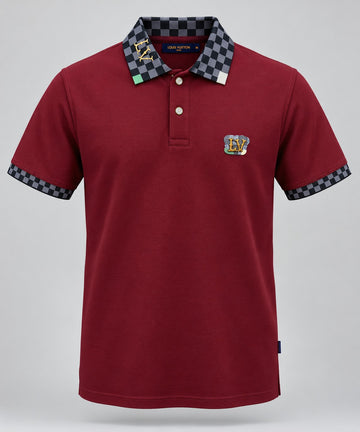 Crimson Checkmate Polo