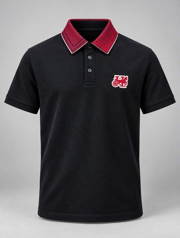 Midnight Black Heritage Contrast Collar Polo