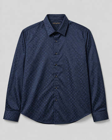 Navy Tone-on-Tone Monogram Top
