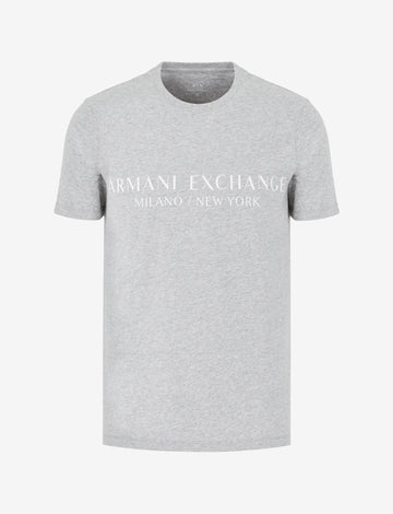 Logo Print Regular Fit Crew-Neck Grey T-Shirt