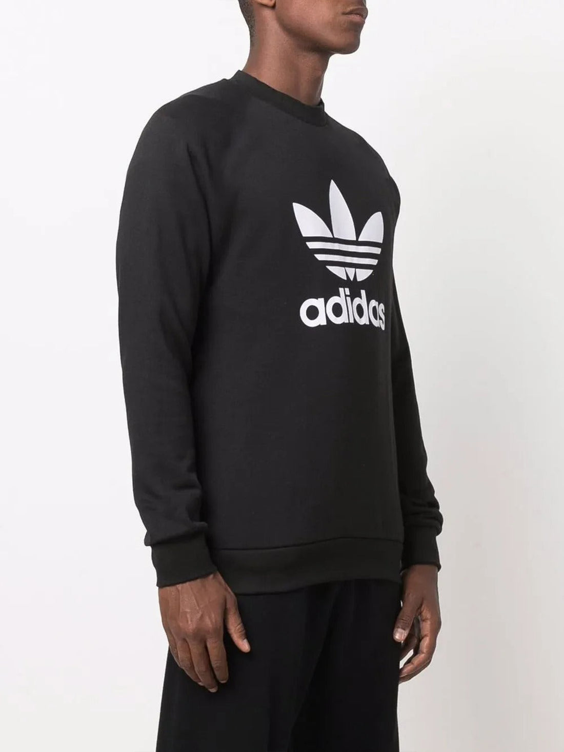 adidas Trefoil-print crew neck sweatshirt