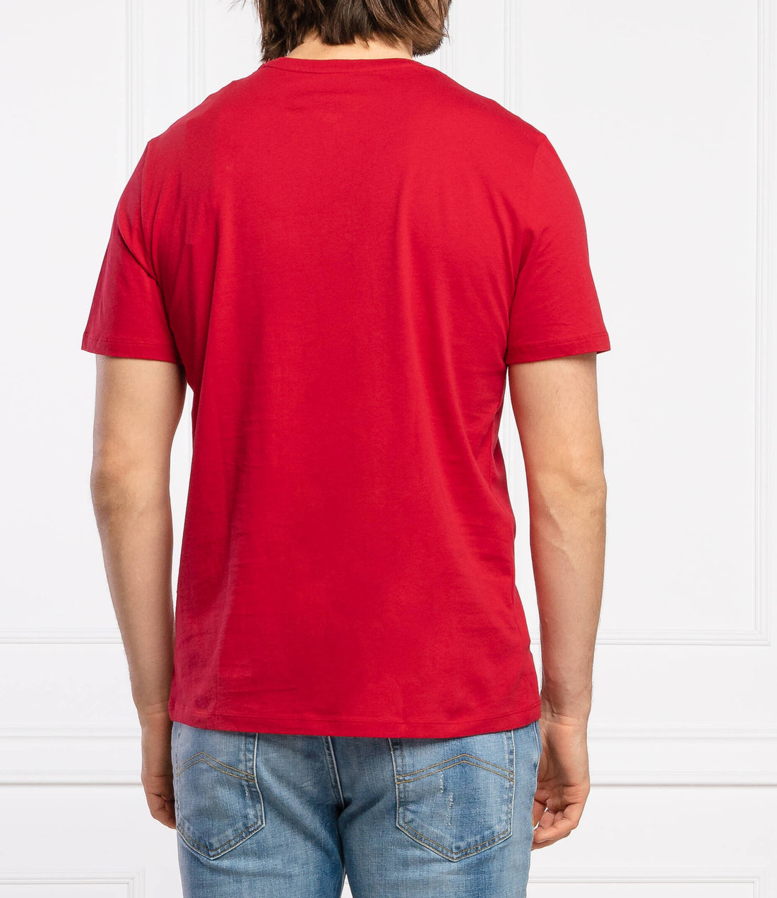Brand Logo Print on Red Regular Fit T-shirt