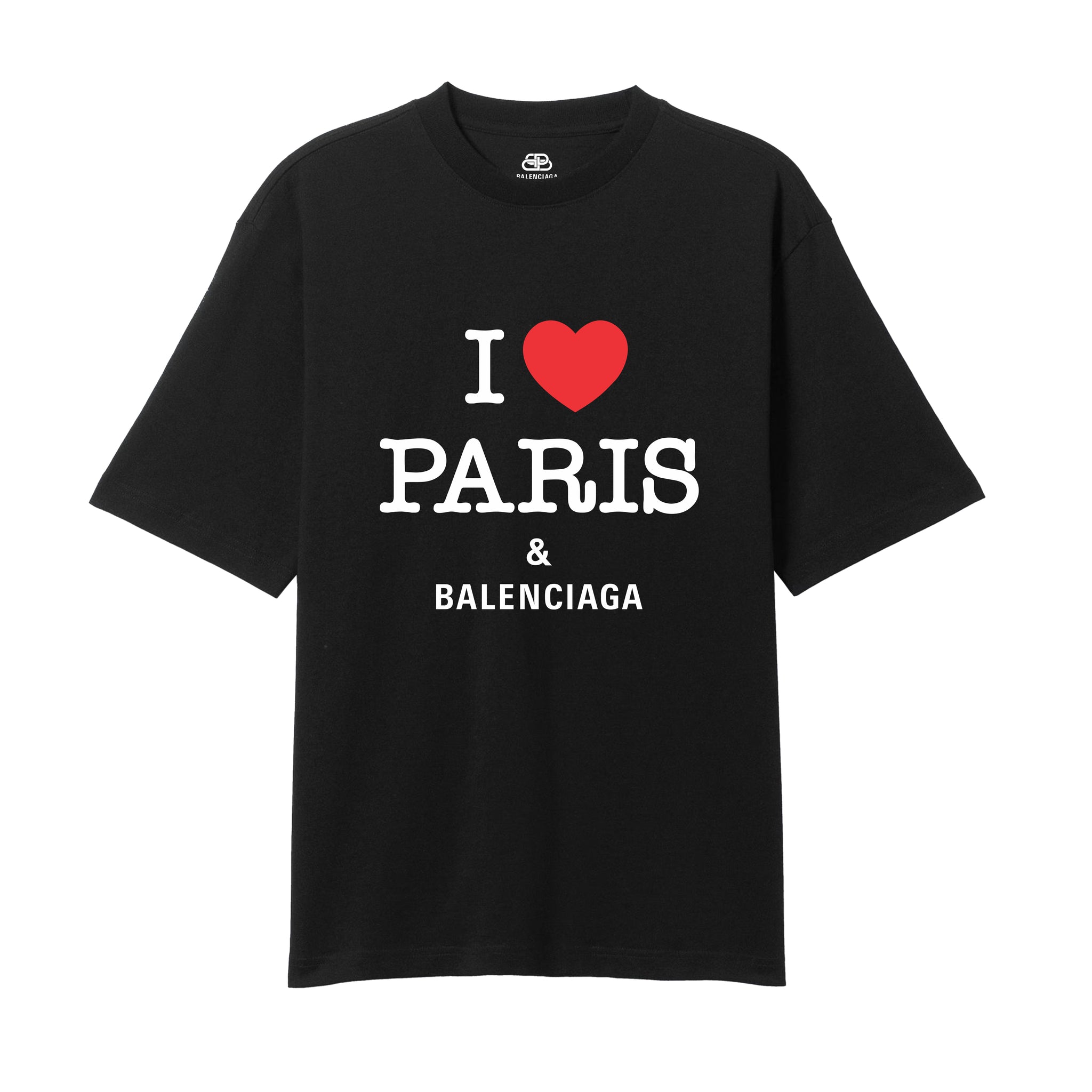 I Love Paris Black Oversized T-shirt