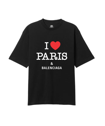 I Love Paris Black Oversized T-shirt